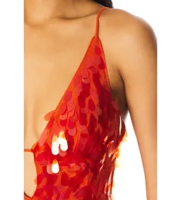 Misha Sapphire Sequin Maxi Dress Red Size 6 for rent on The Volte - image 5