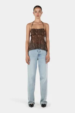 Hansen and Gretel Gina Backless Cami Tan Python Size AU 6 for rent on The Volte - image 5