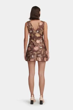 Hansen and Gretel Quinn Dress Carob Floral Mini Size AU 4 for rent on The Volte - image 2