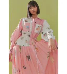 Alemais Cleo Patchwork Midi Shirtdress Multi Print Size AU 12  for rent on The Volte - image 4