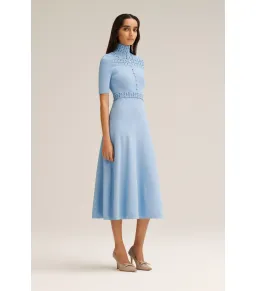Scanlan Theodore Crepe Knit Daisy Soft Dress Denim Size M / AU 10 for rent on The Volte - image 2