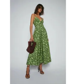 Scanlan Theodore Cotton Paisley Shoestring Dress in Green Size AU 8 for rent on The Volte - image 2