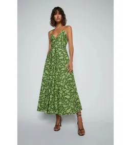 Scanlan Theodore Cotton Paisley Shoestring Dress in Green Size AU 8 for rent on The Volte - image 1