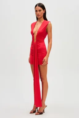MISHA Jennifer Cupro Mini Dress in Red Size 8/S for rent on The Volte - image 2