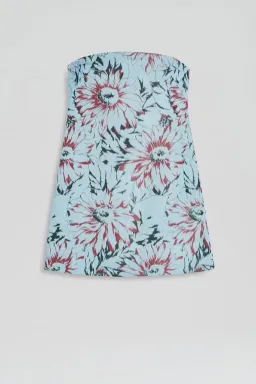 Scanlan Theodore Floral Taffeta Mini Dress in Ice Blue Size 6/XS  for rent on The Volte - image 5