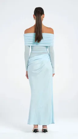 Benni Yasmin Off Shoulder Dress Maxi Baby Blue Size AU 10  for rent on The Volte - image 3