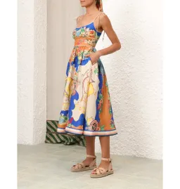 Zimmermann Alight Picnic Midi Dress Nautical Map Print  Size 2 / AU 12 for rent on The Volte - image 2
