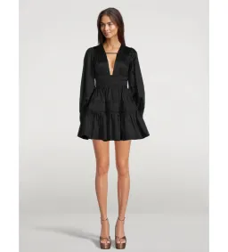 Aje Fallingwater Fallingwater Gathered Mini Dress in Black Size S / AU 8 for rent on The Volte - image 1