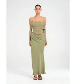 Benni Yasmin Off-Shoulder Maxi Dress in Pistachio Size XL / AU 14 for rent on The Volte - image 1