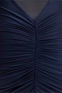 MESHKI Kaitlin One Shoulder Slinky And Mesh Maxi Dress Midnight Blue Size S / Size AU 8 for rent on The Volte - image 7