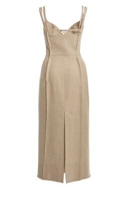 Jacquemus Valerie Woven Midi Dress Beige Size 8 for rent on The Volte - image 3