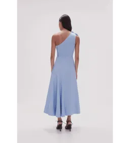 Aje Adelia Ruffle Midi Dress Light Sky Blue Size AU 6 for rent on The Volte - image 3