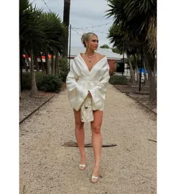 Khirzad Femme Rio Nina Robe Short Ivory Size S AU 8 for rent on The Volte - image 1