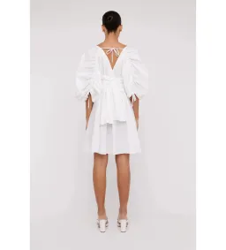 NEW Scanlan Theodore Parachute Sleeve Wrap Mini Dress in White Size XS / AU 6 for rent on The Volte - image 3