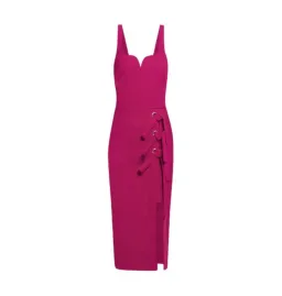 NEW Rebecca Vallance Delilah Fuchsia Pink Midi Bow Dress Size 6 for rent on The Volte - image 4