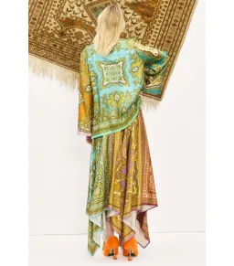 Alemais Clemenza Spliced Silk Shirt and Scarf Skirt Set Multi Size 8 for rent on The Volte - image 2