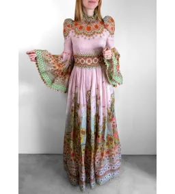 Zimmermann Kaleidoscope Bell Sleeve Gown Multi Floral Size 3 AU 14 for rent on The Volte - image 1
