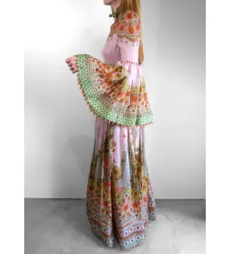 Zimmermann Kaleidoscope Bell Sleeve Gown Multi Floral Size 3 AU 14 for rent on The Volte - image 4