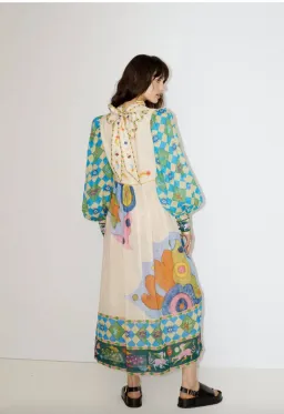 Alemais Lou Balloon Sleeve Midi Dress Multi Size AU 12  for rent on The Volte - image 3