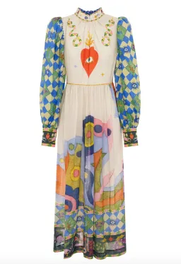 Alemais Lou Balloon Sleeve Midi Dress Multi Size AU 10 for rent on The Volte - image 5