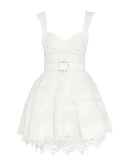 Zimmermann High Tide Embroidered Mini Dress Ivory Size 2 / Size AU 12 for rent on The Volte - image 1