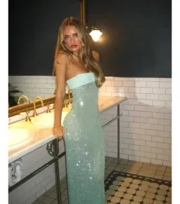 Fait Par Foutch Elizabeth Maxi Dress Malachite Size AU 8 for rent on The Volte - image 3