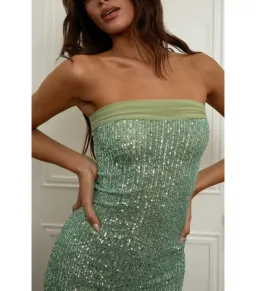 Fait Par Foutch Elizabeth Maxi Dress Malachite Size AU 8 for rent on The Volte - image 4