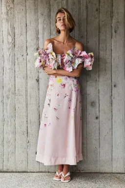 Aje Misha Maxi Dress in Pink Collage Floral Size XS / AU 6 for rent on The Volte - image 1