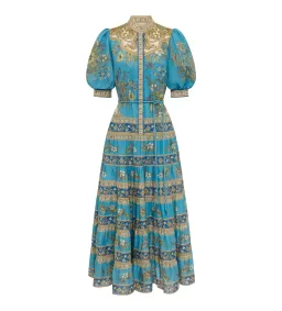 Alemais Cassie Tiered Midi Dress Blue Floral Size AU 8 for rent on The Volte - image 5