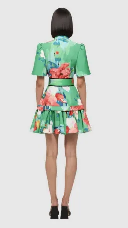 Leo Lin Florescence Shirt Mini Dress Lily Pad Green Size AU 12 for rent on The Volte - image 2
