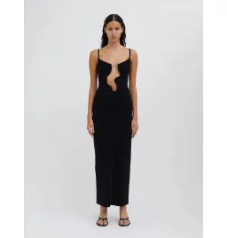 Christopher Esbar Salacia Wire Column Maxi Dress Black Size 8 for rent on The Volte - image 1