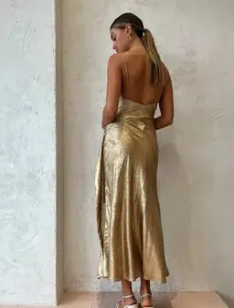 Acler Queensbridge Gold Midi Dress | Size AU 10 UK 10 US 6 for rent on The Volte - image 4