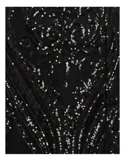 Pilgrim Saige V Neck Sequin Gown in Black Size 14 for rent on The Volte - image 5