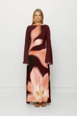 The Wolf Gang Leona Maxi Dress / Cocoa Flower Size 8 for rent on The Volte - image 2