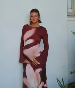 The Wolf Gang Leona Maxi Dress / Cocoa Flower Size 8 for rent on The Volte - image 1