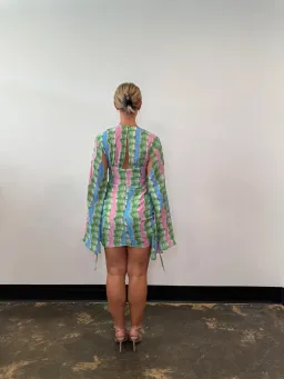 The Wolf Gang Zoya Mini Dress Tie Dye Stripe Size 12 for rent on The Volte - image 4