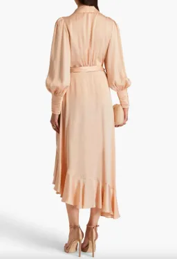 Zimmermann Silk Wrap Midi Dress Blush Size 3 / AU 14 for rent on The Volte - image 2
