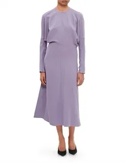 Victoria Beckham Dolman Midi Dress with Blouson Bodice Purple Size 16 for rent on The Volte - image 1