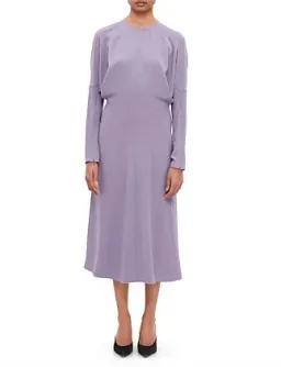 Victoria Beckham Dolman Midi Dress with Blouson Bodice Purple Size 16 for rent on The Volte - image 2
