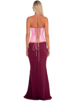 I am Delilah Angelina Corset & Maxi Skirt Set in Sangria/Pink Size S / AU 8 for rent on The Volte - image 3