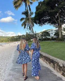 Palm Noosa Carla Dress Blue Paisley Size AU 8 for rent on The Volte - image 4