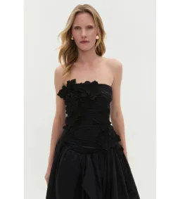 Aje Splendour Flower Gown Black Size AU 8 for rent on The Volte - image 4