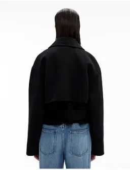 Witchery Relaxed Wool Blend Trench Coat Black Size 14 for rent on The Volte - image 2