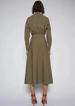 Scanlan Theodore Dress Polo Khaki Midi Size AU 12 for rent on The Volte - image 2