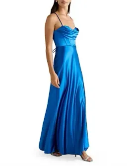 Forever New Luna Corset Satin Maxi Dress Blue Size 8/S for rent on The Volte - image 4