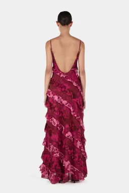 Hansen and Gretel Linnea Maxi Dress Magenta Floral Size AU 12 for rent on The Volte - image 2