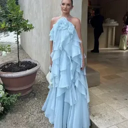 Aje Pandorea Layered Maxi Dress Blue Size 14 for rent on The Volte - image 1