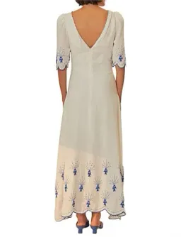 Farm Rio Sea of Fish Embroidered Midi Dress Off-White Size 6/XS for rent on The Volte - image 2