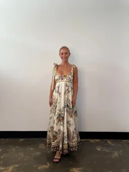 Alemais Antoinette Ballet Midi Sundress in Floral Cream Size AU 10 for rent on The Volte - image 2