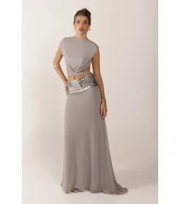 Ance Gria Lune Top and Skirt in Grey Size XS / AU 6 for rent on The Volte - image 1